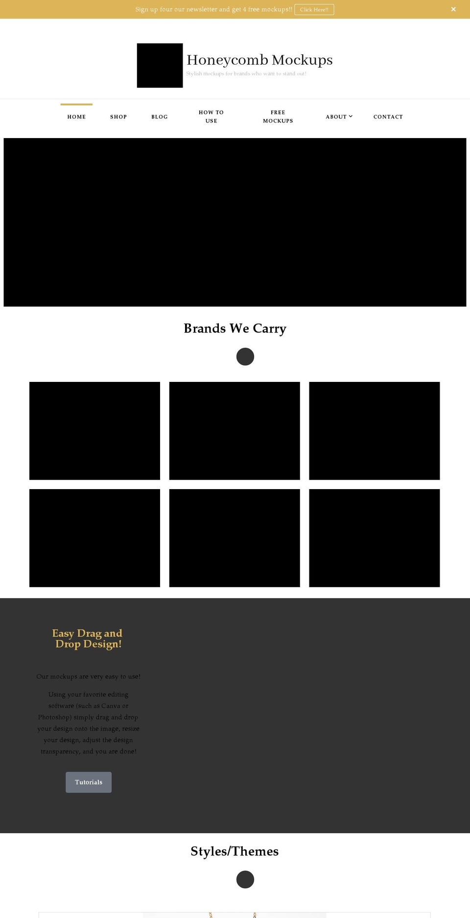 honeycombmockups.com shopify website screenshot