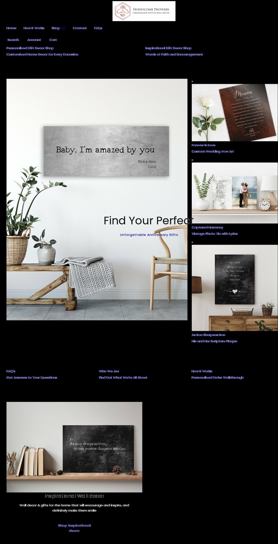 honeycombproverbs.com shopify website screenshot