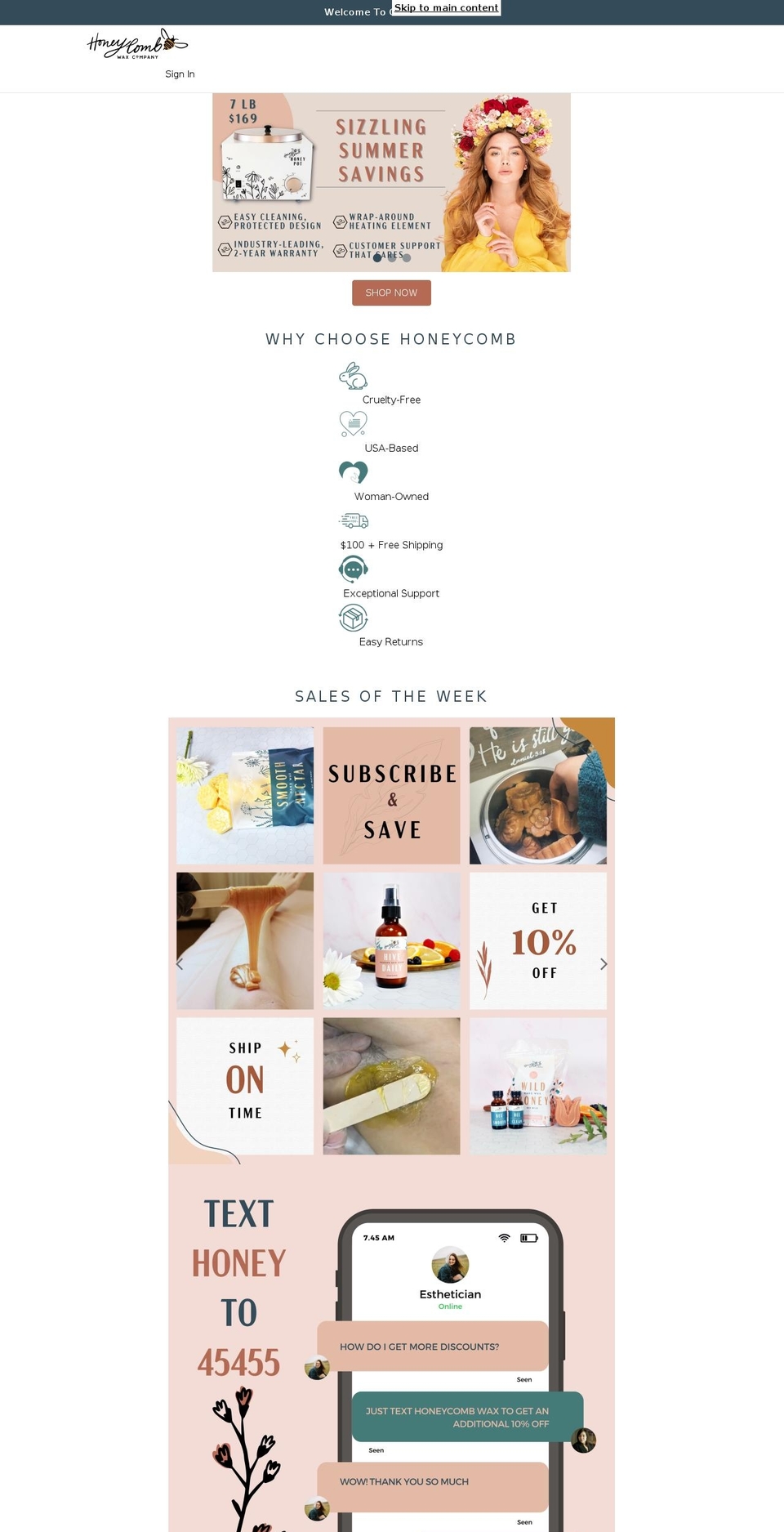 honeycombwaxco.com shopify website screenshot