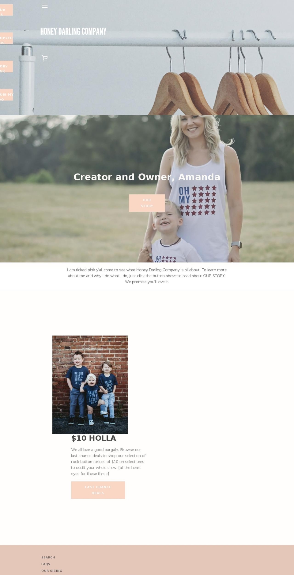 honeydarlingcompany.com shopify website screenshot