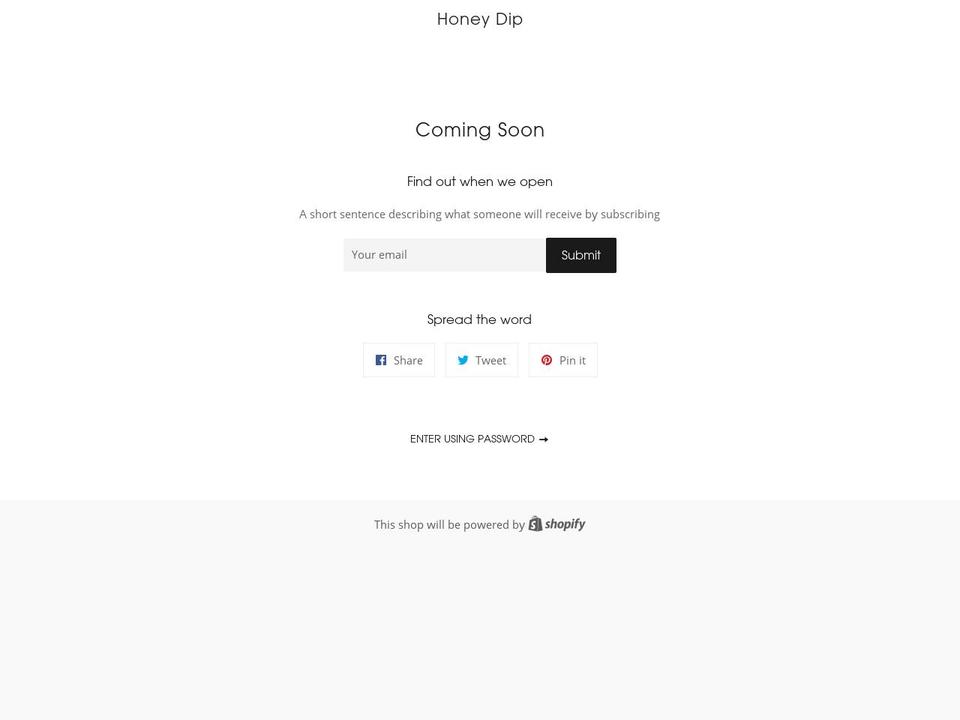 honeydip.ca shopify website screenshot