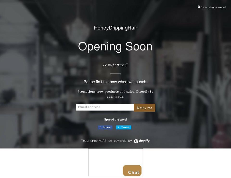 honeydrippinghair.com shopify website screenshot