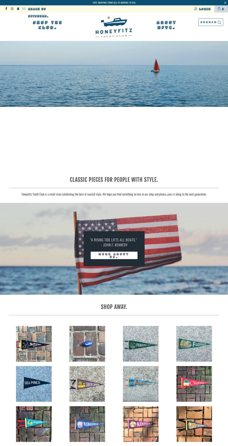 turbo-1 Shopify theme site example honeyfitzyachtclub.com