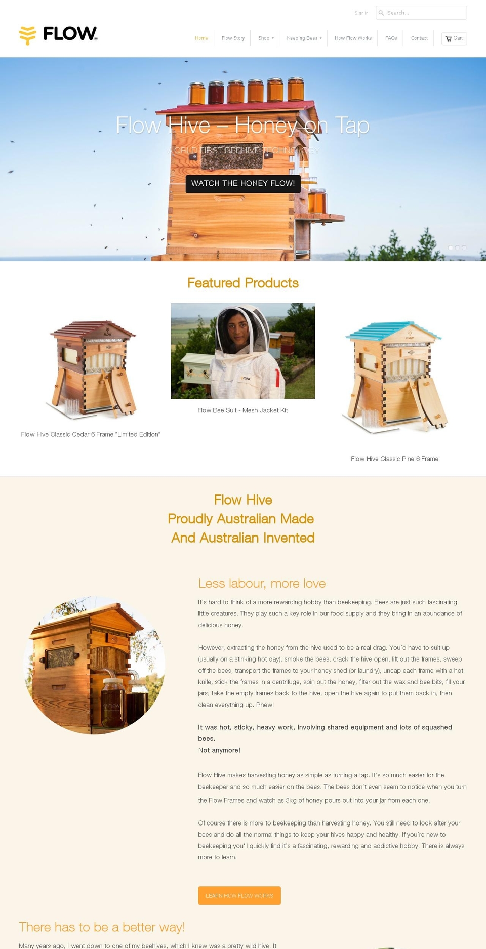 turbo Shopify theme site example honeyflow.com.au