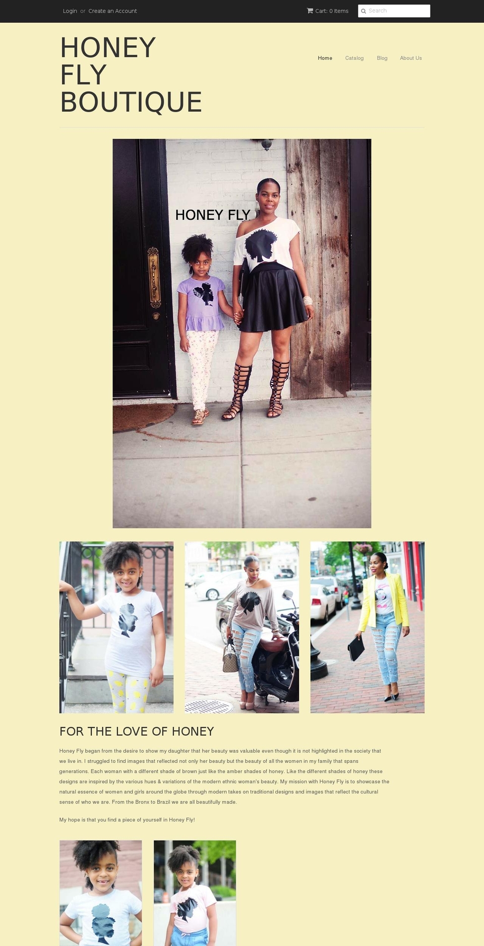 honeyflyboutique.com shopify website screenshot