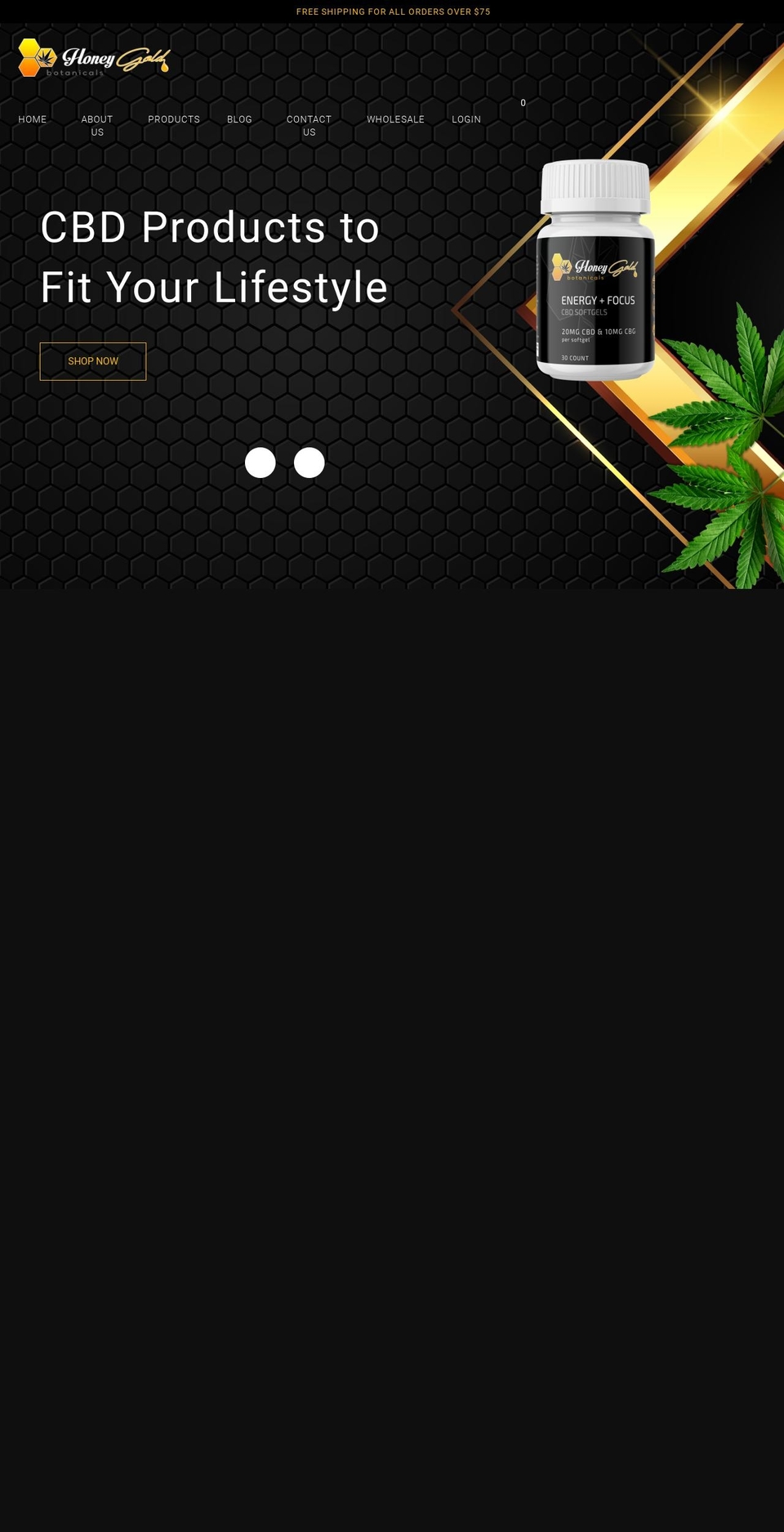 honeygoldbotanicals.com shopify website screenshot