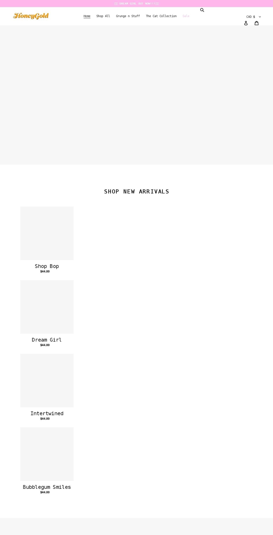 honeygoldcases.com shopify website screenshot