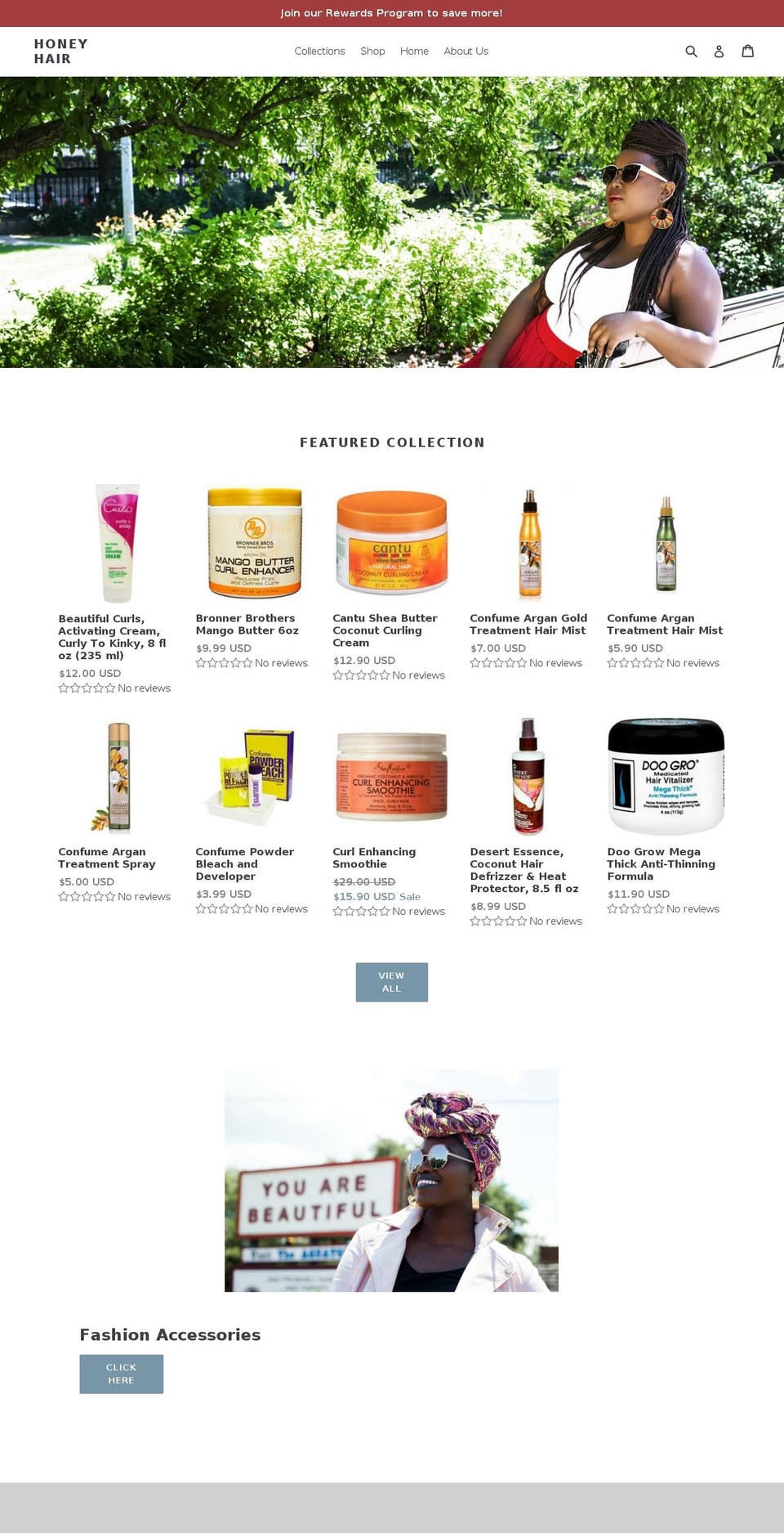 honeyhairjapan.com — Shopify storefront screenshot