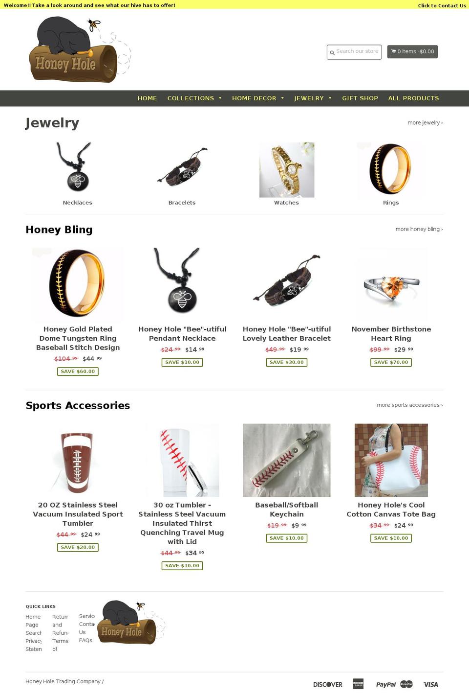 honeyholetrading.com — Shopify storefront screenshot
