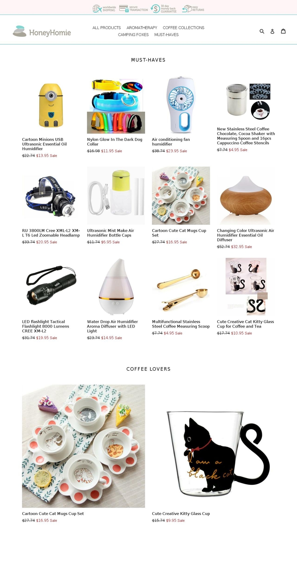 honeyhomie.com — Shopify storefront screenshot