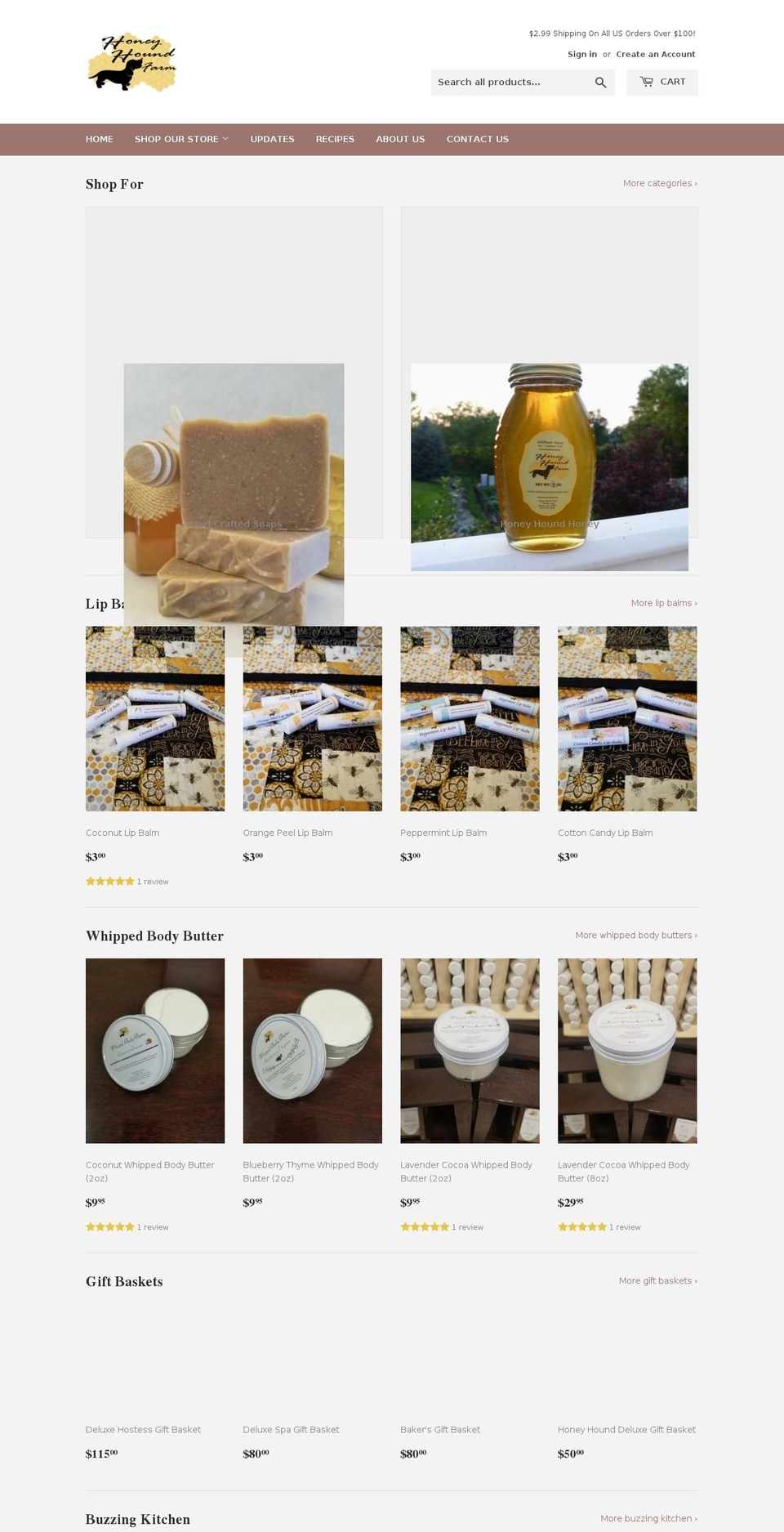 honeyhoundfarm.com — Shopify storefront screenshot