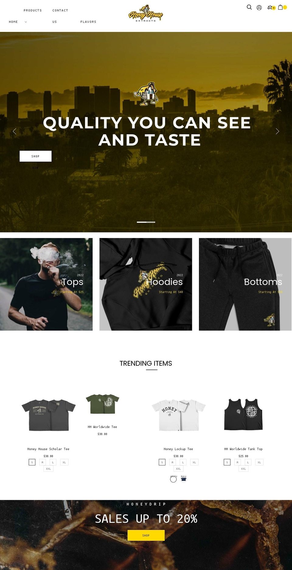 honeyhouseextracts.com shopify website screenshot