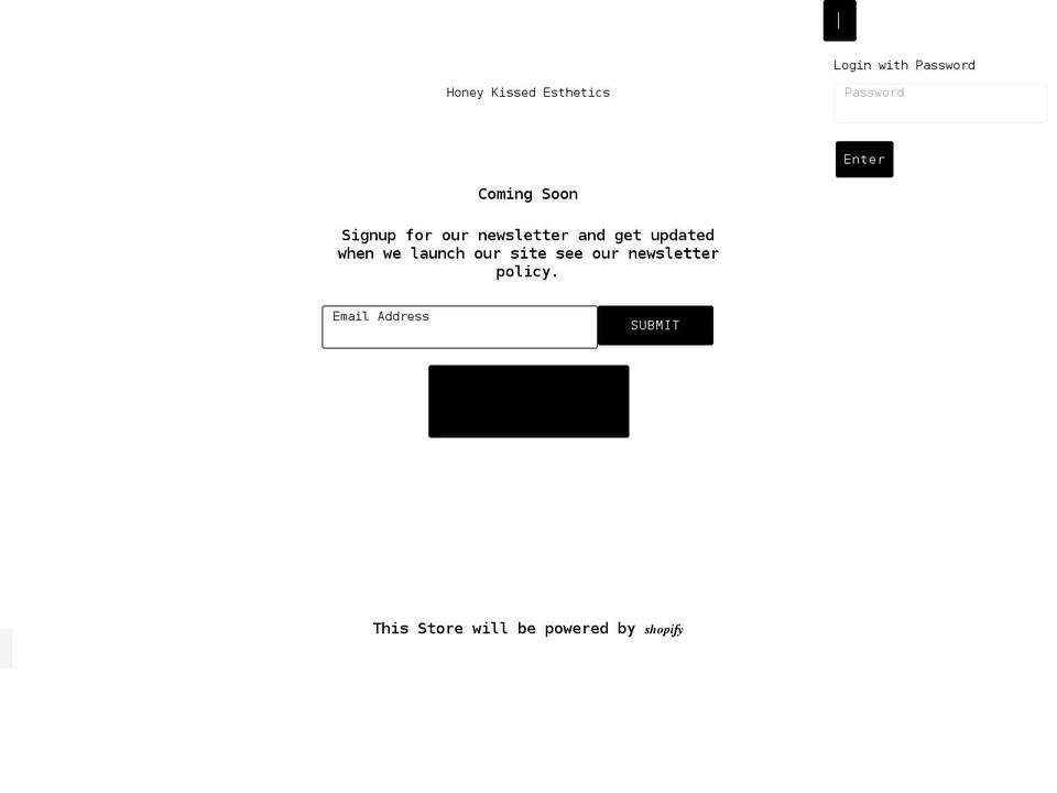 honeykesthetics.com shopify website screenshot