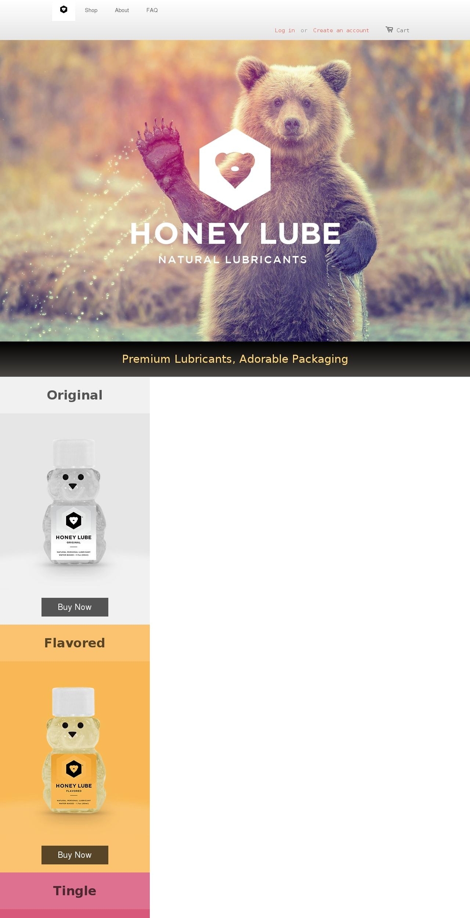 honeylube.com shopify website screenshot