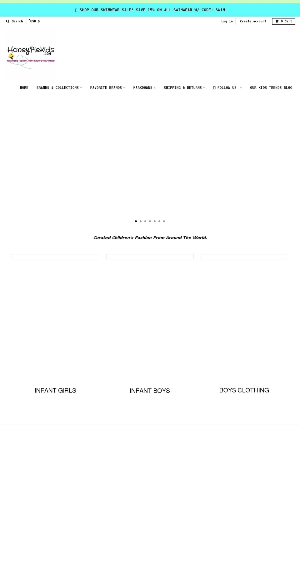 honeypiekids.com shopify website screenshot