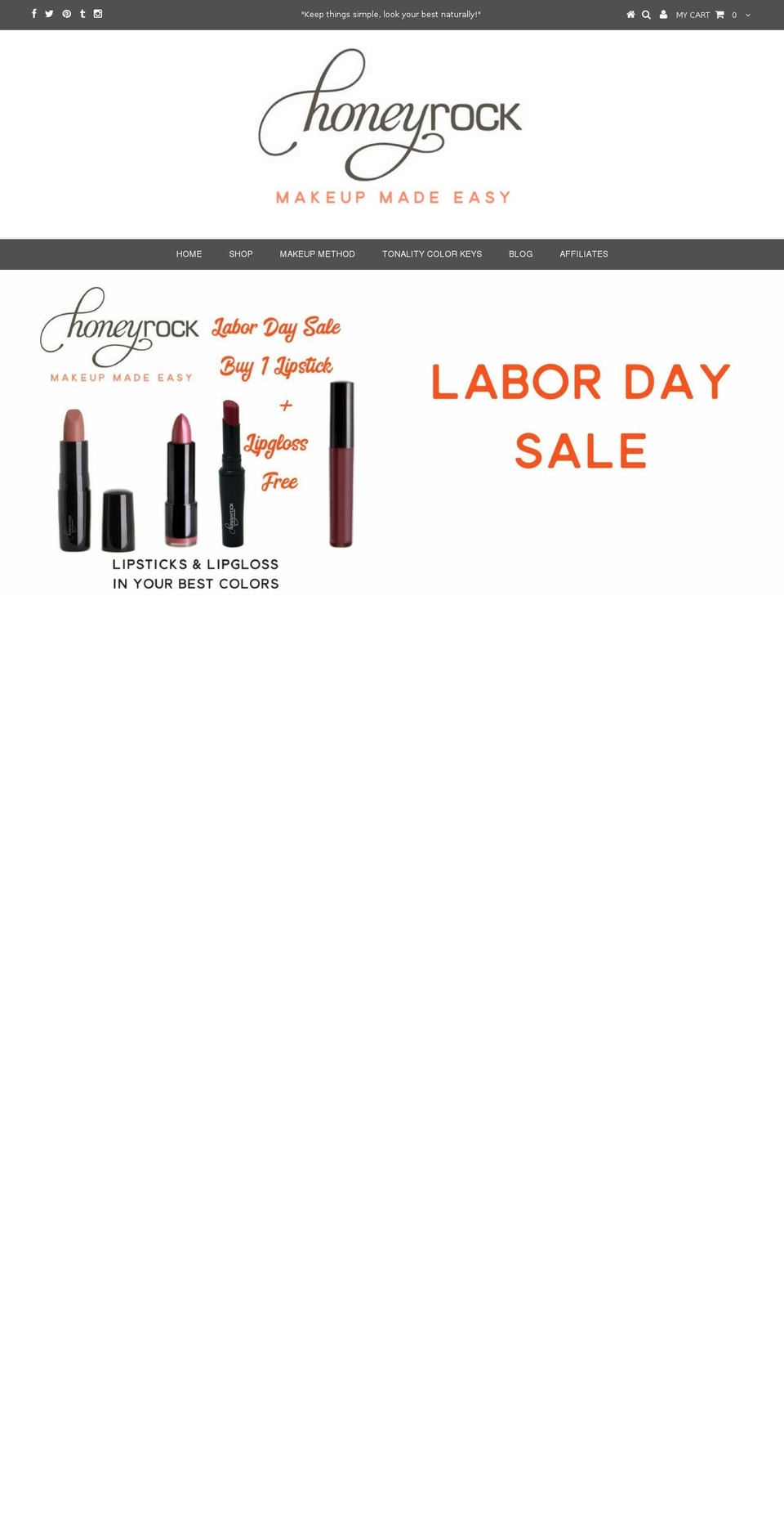 honeyrockcolorharmony.com shopify website screenshot
