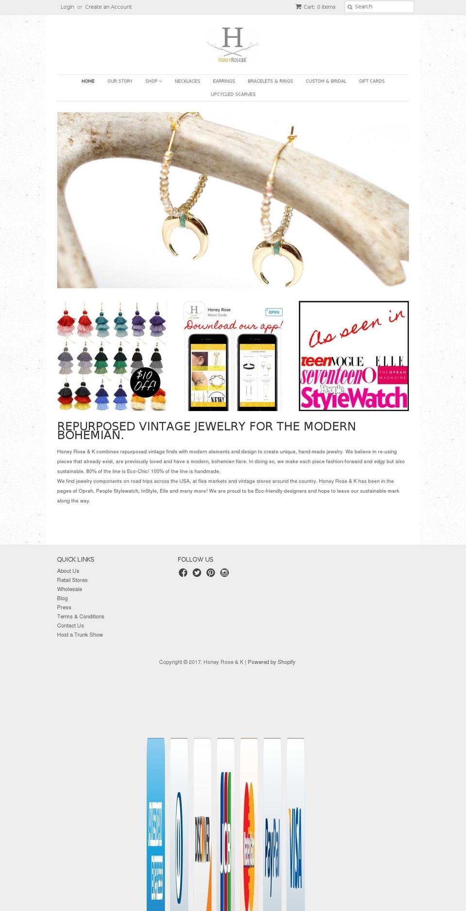 honeyrosenk.com shopify website screenshot