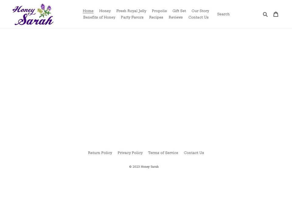 honeysarah.com shopify website screenshot