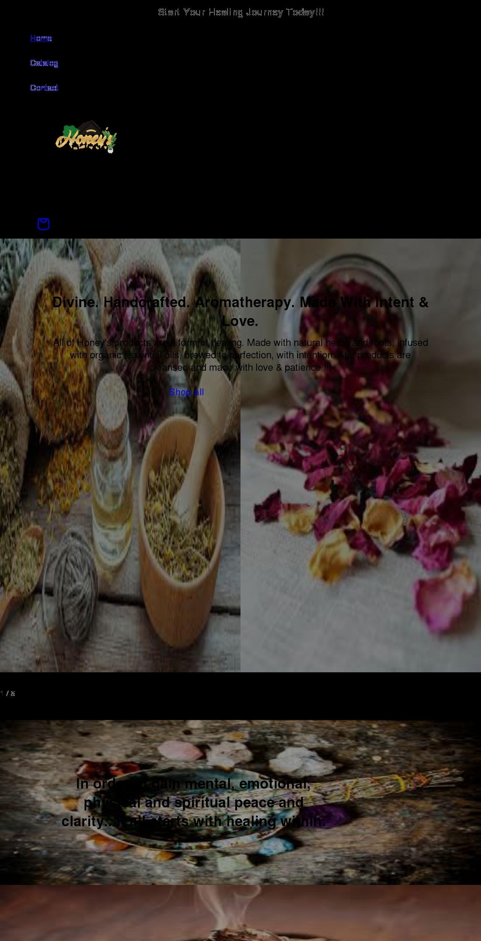 honeysholistichaven.com shopify website screenshot