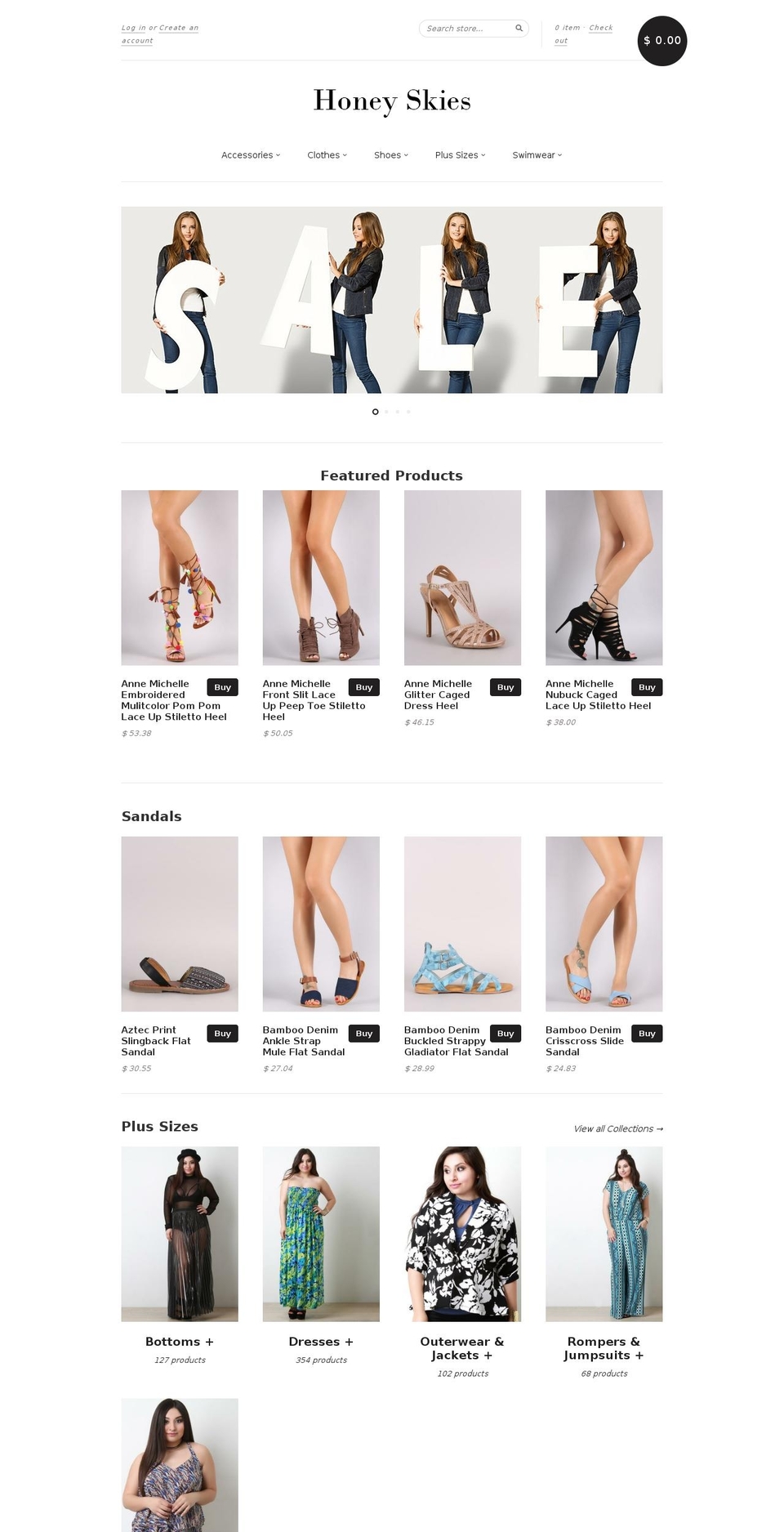 iloveemi-myshopify-com-boutique-template Shopify theme site example honeyskies.com