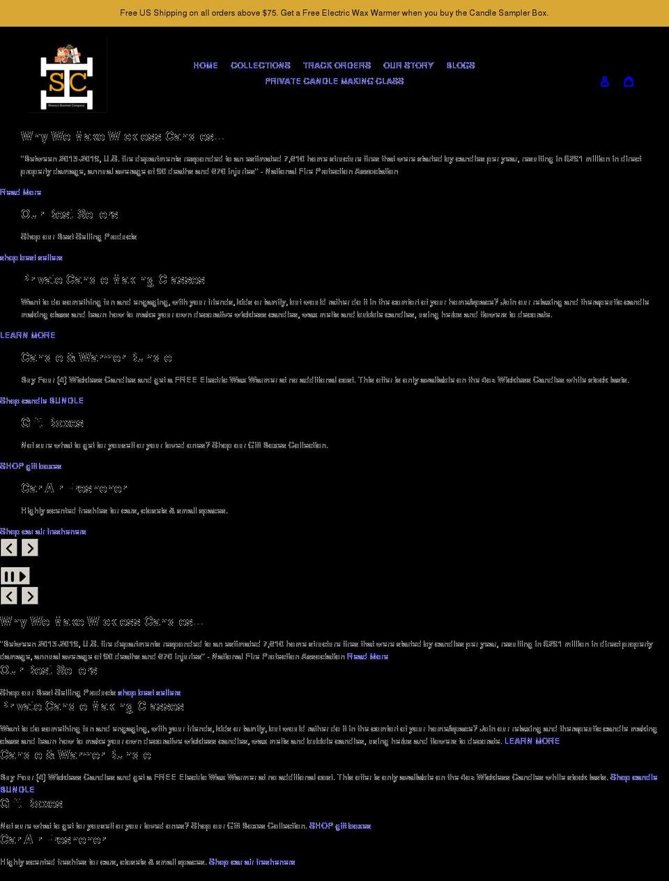 honeysscentedco.com shopify website screenshot