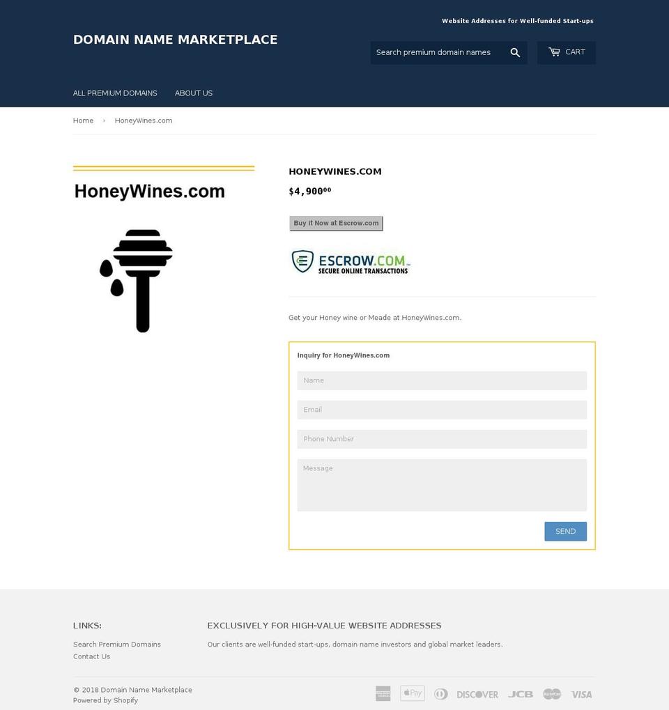 honeywine.org shopify website screenshot