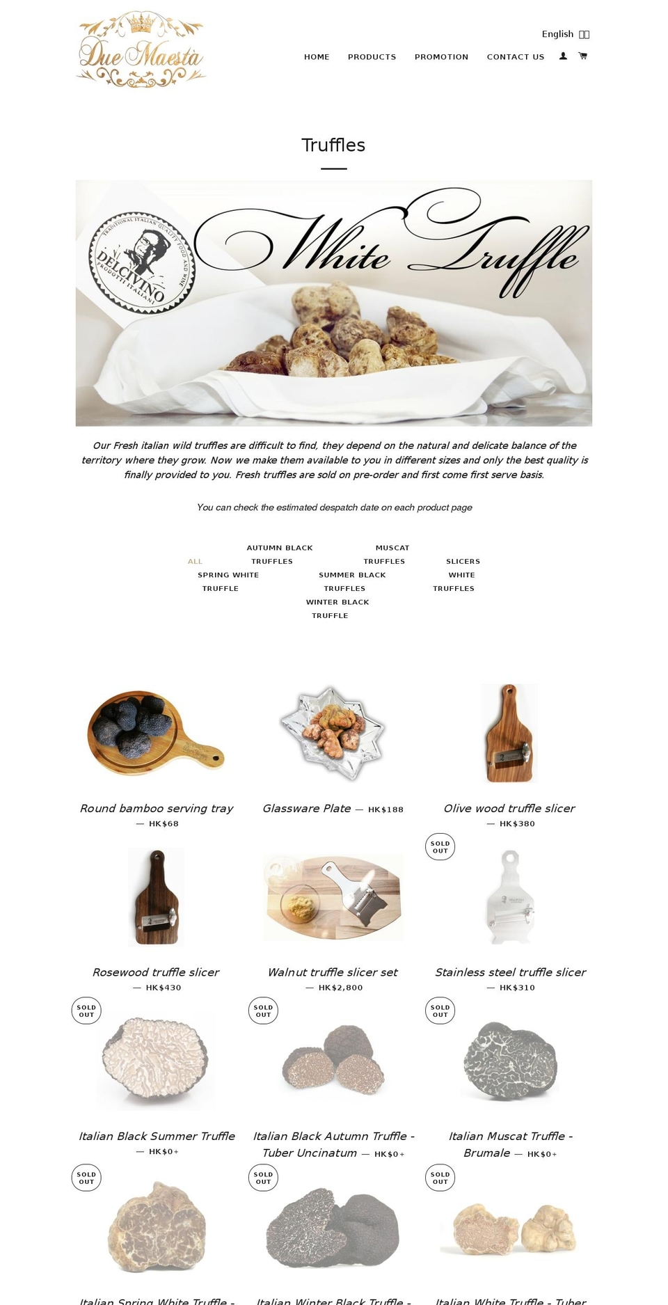 hongkongtrufflesupplier.com — Shopify storefront screenshot