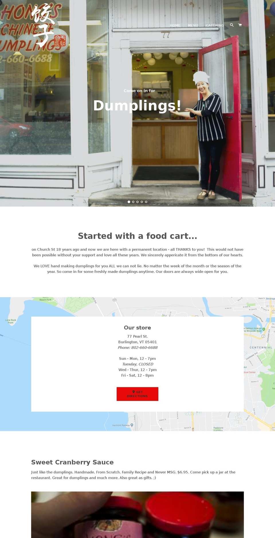 hongsdumplings.com — Shopify storefront screenshot