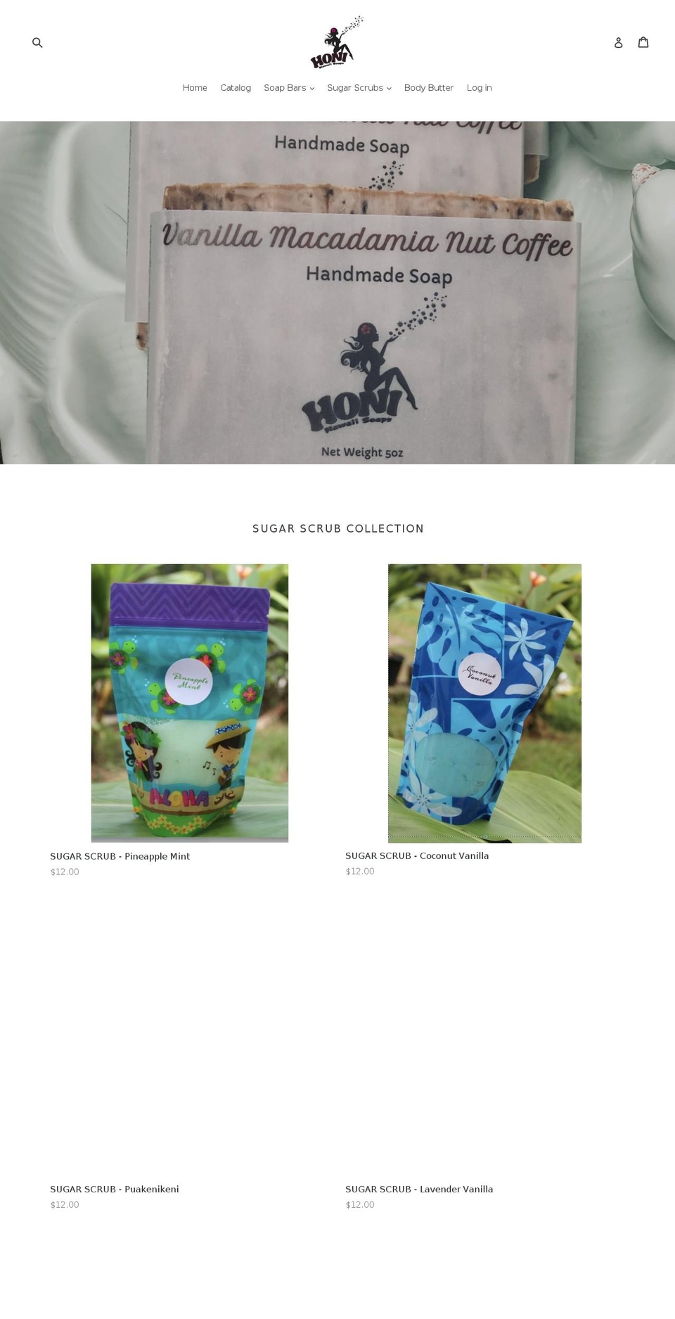 honihawaiisoaps.com — Shopify storefront screenshot
