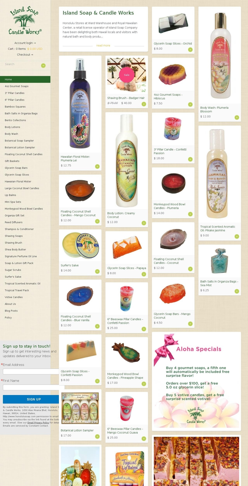 honolulusoap.com shopify website screenshot