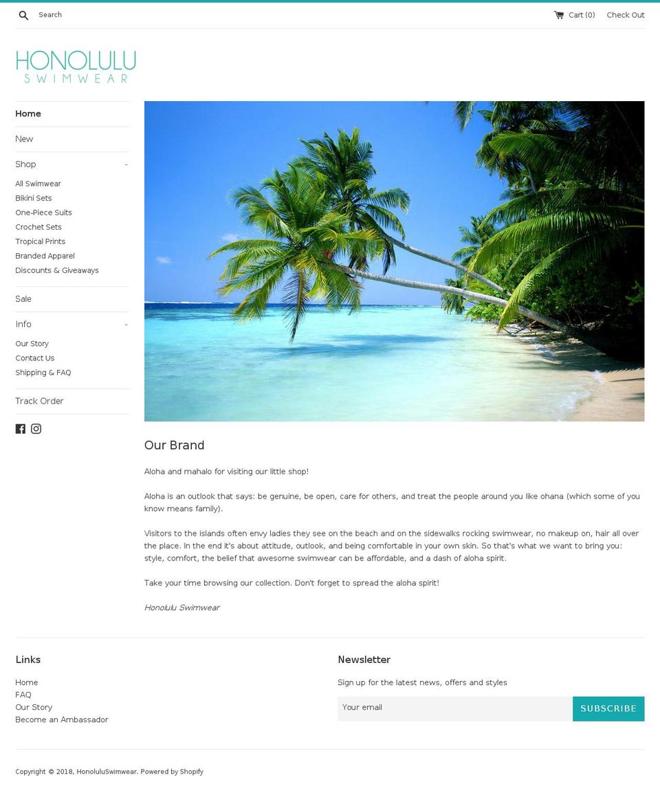 honoluluswimwear.com — Shopify storefront screenshot