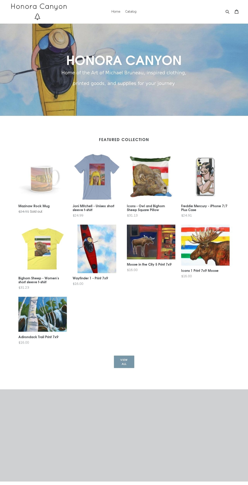 honoracanyon.com — Shopify storefront screenshot