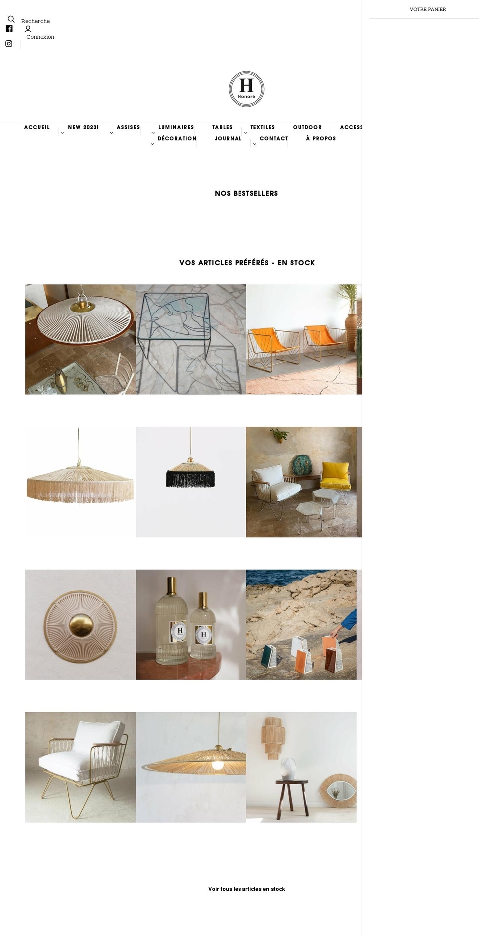 honoredeco.shop shopify website screenshot