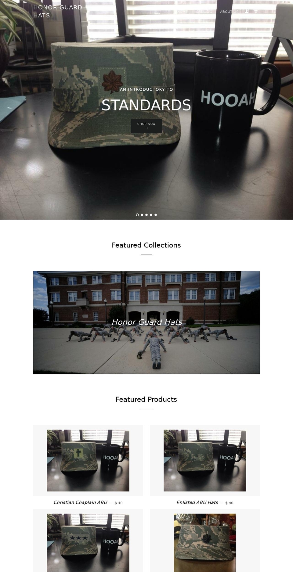 honorguardhats.org shopify website screenshot