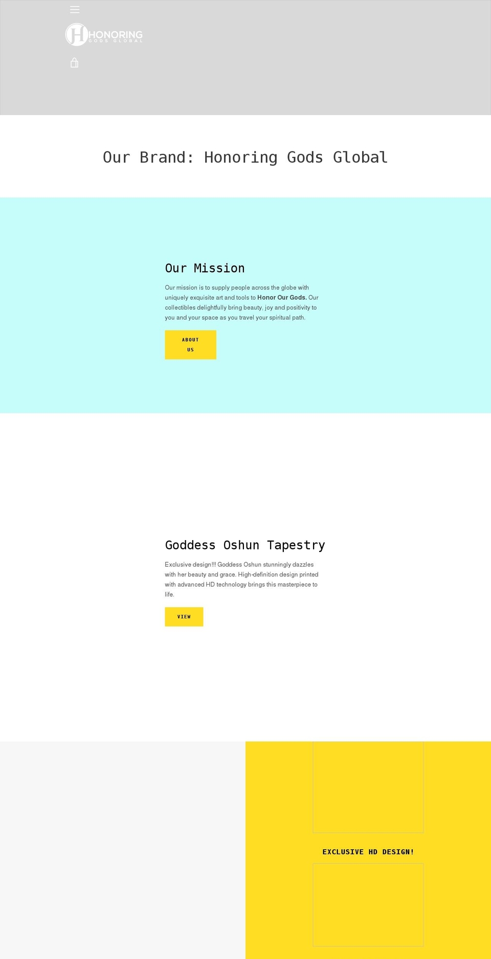 honoringgodsglobal.com shopify website screenshot