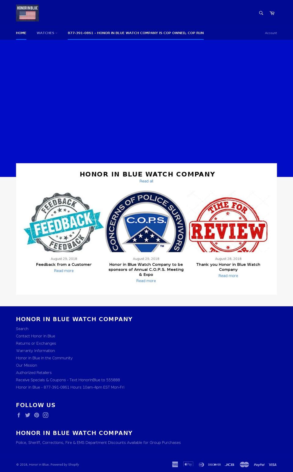 honorinred.com — Shopify storefront screenshot