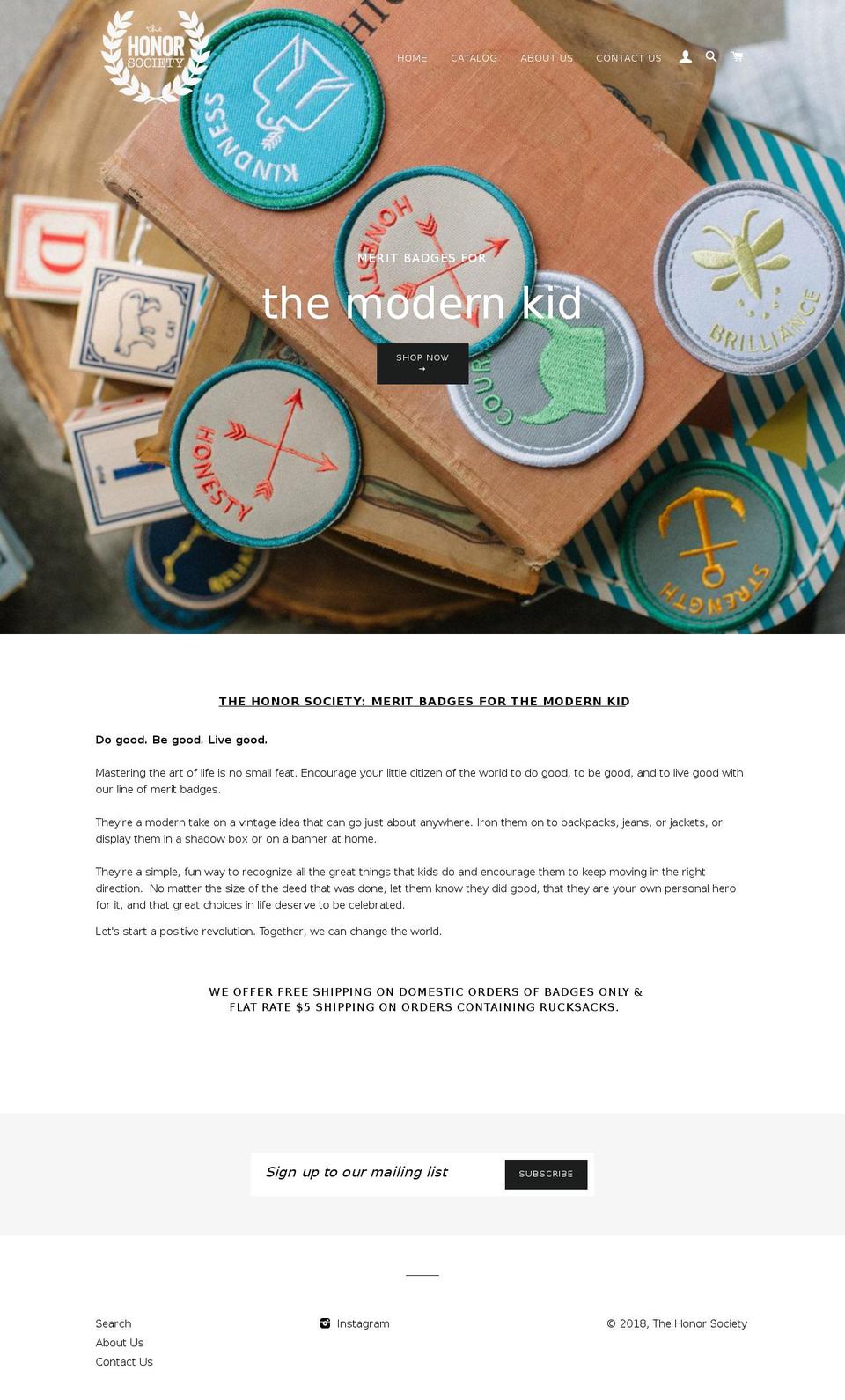 honorsocietybadges.com — Shopify storefront screenshot