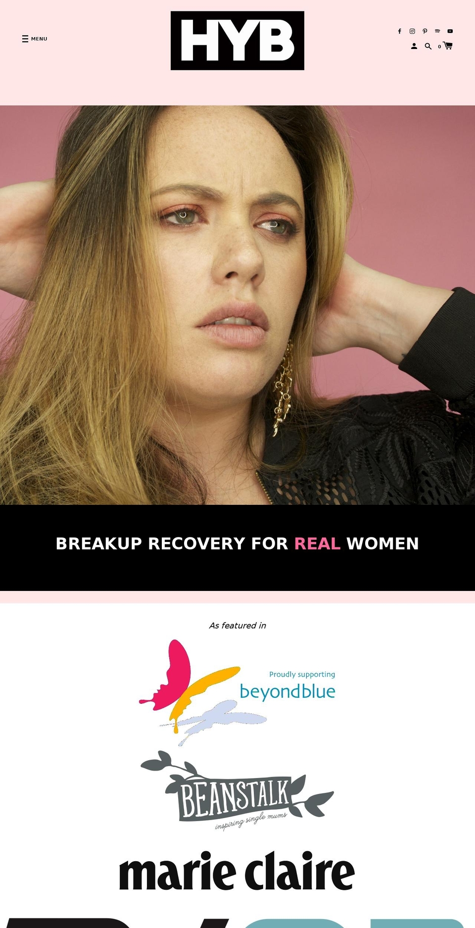 honouryourbreakup.com — Shopify storefront screenshot