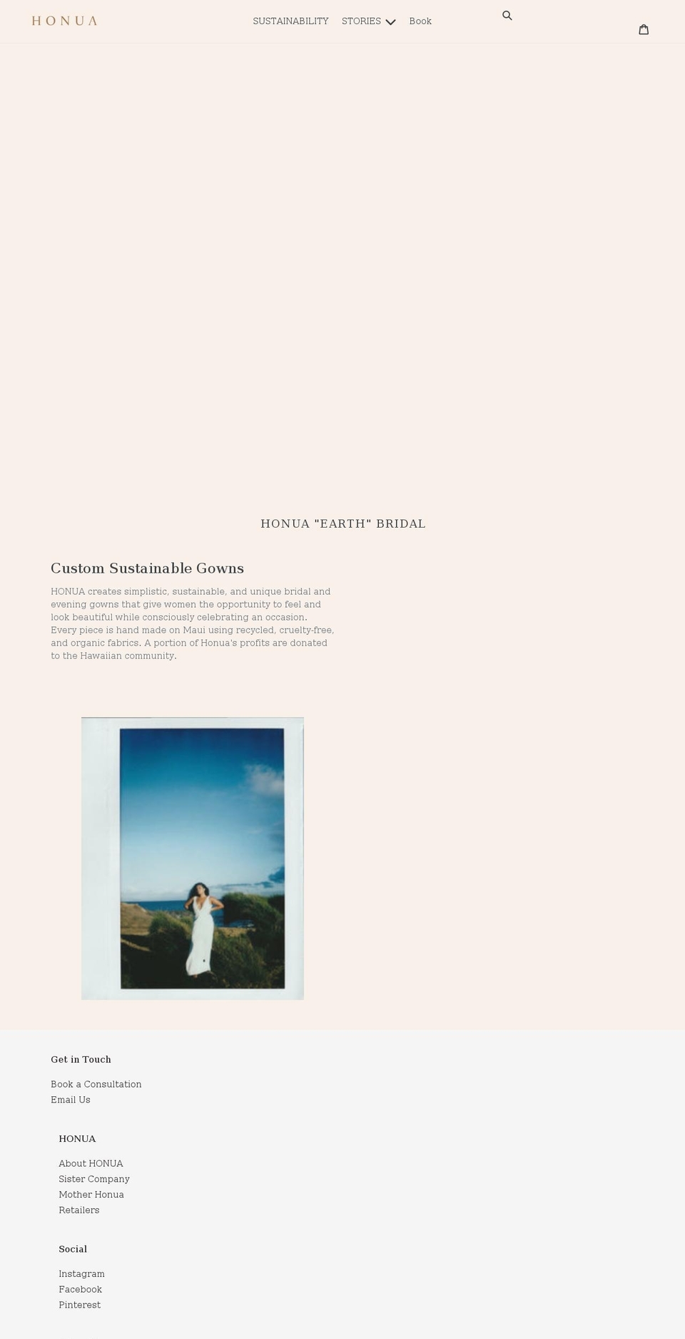 honuabridal.com shopify website screenshot