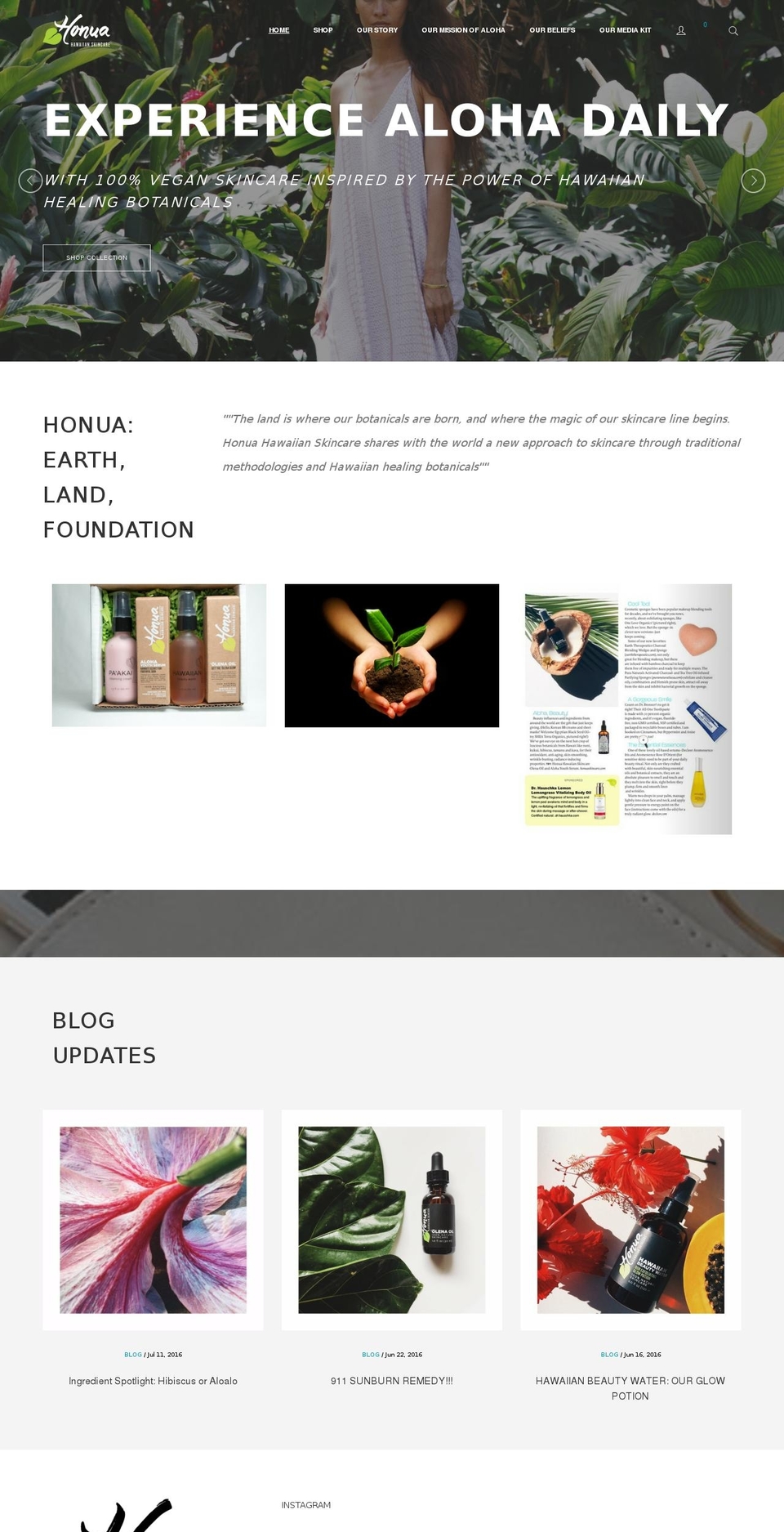 honuaskincare.com shopify website screenshot