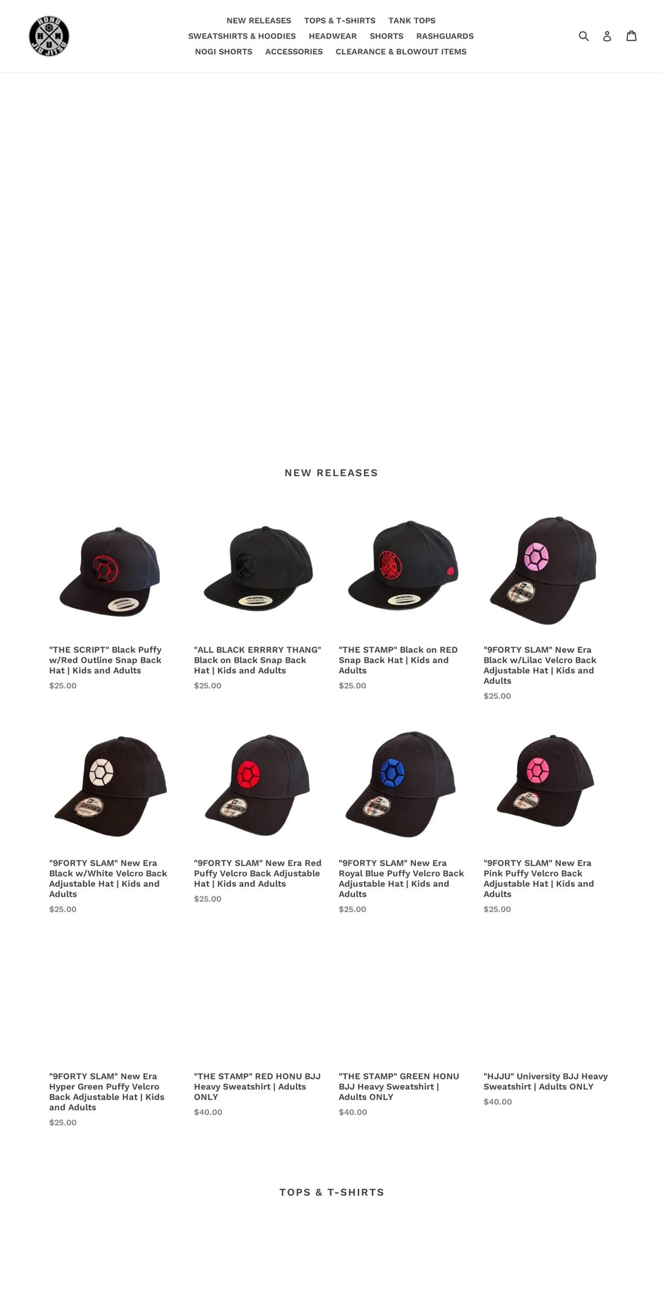 honubjjshop.com — Shopify storefront screenshot