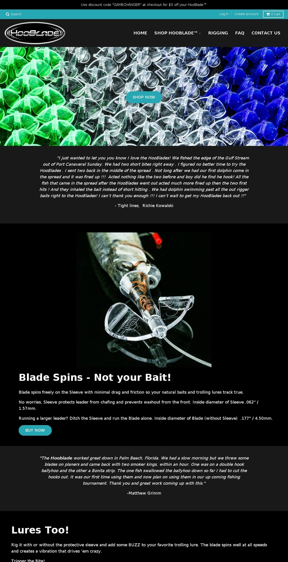 hooblade.com shopify website screenshot