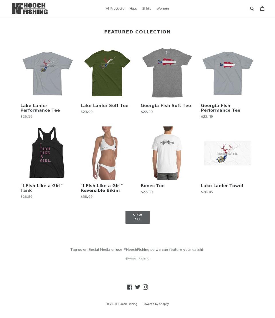 hoochfishing.com — Shopify storefront screenshot