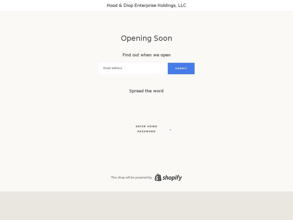 hood-diop.com — Shopify storefront screenshot