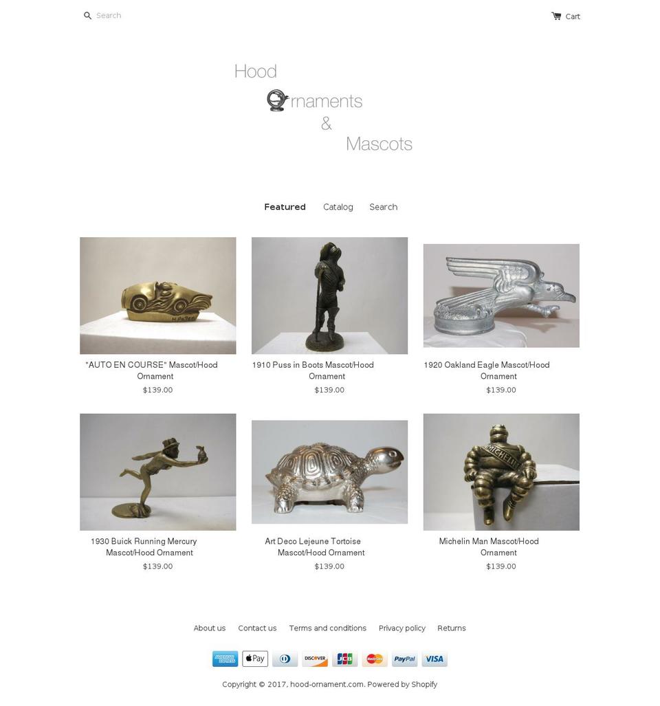 hood-ornament.com shopify website screenshot