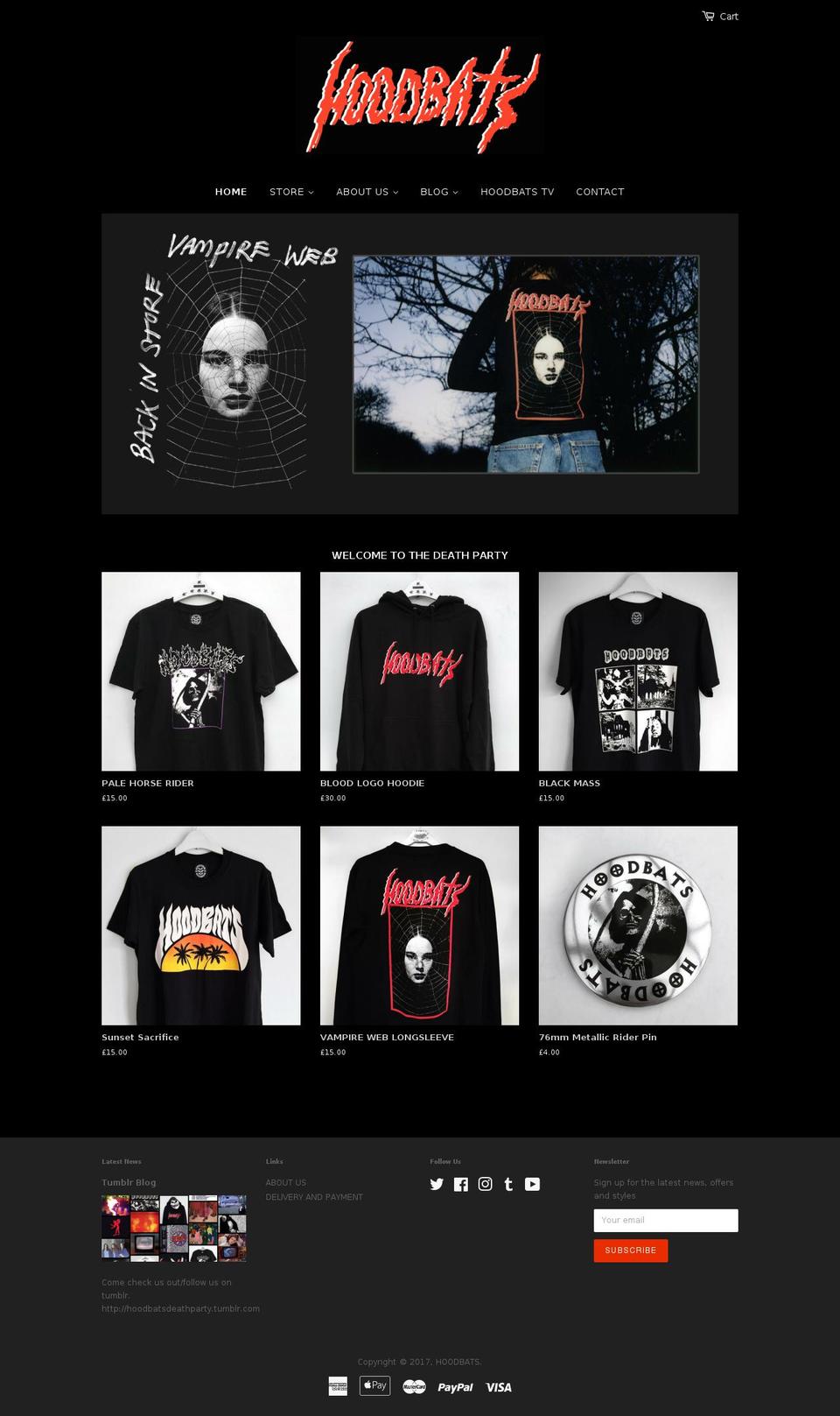 hoodbats.com shopify website screenshot