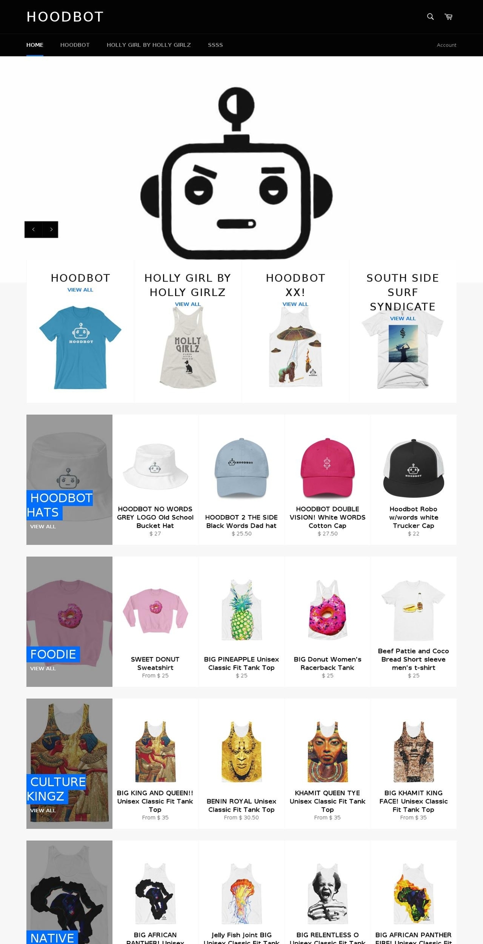 hoodbot.com shopify website screenshot