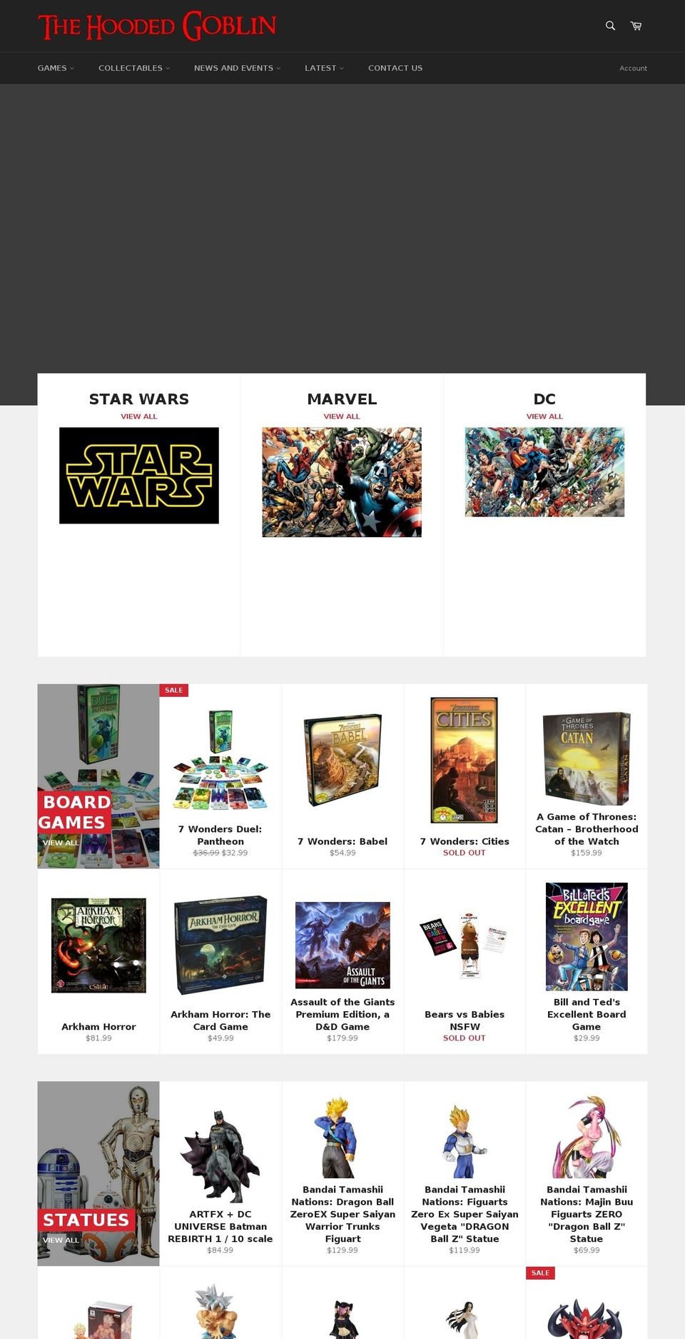 hoodedgoblin.com shopify website screenshot