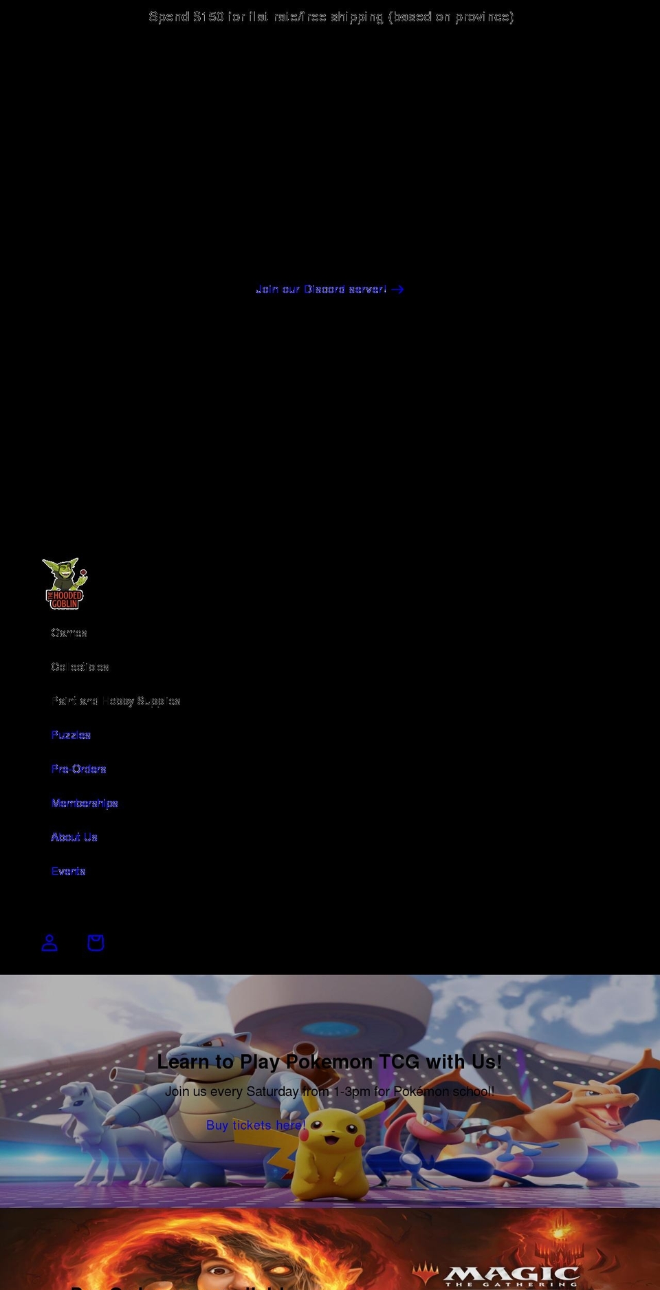 hoodedgoblinstore.com — Shopify storefront screenshot