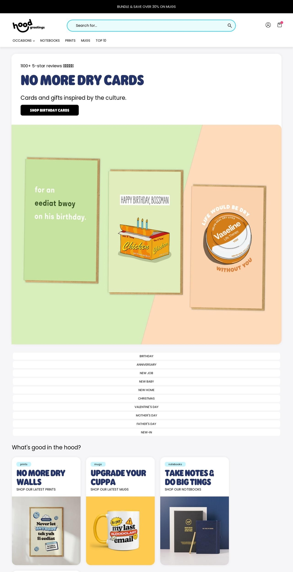 hoodgreetings.com — Shopify storefront screenshot